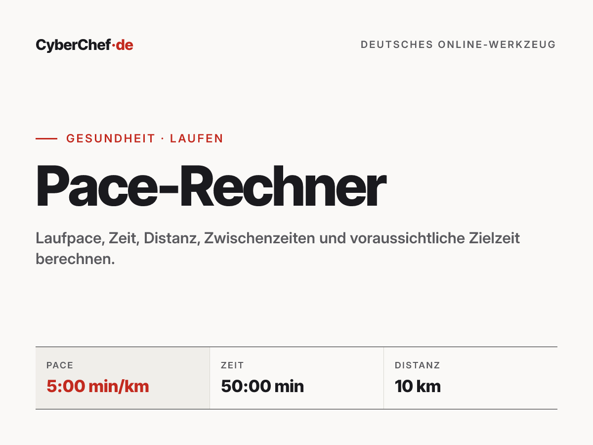 Pace-Rechner — Gesundheit